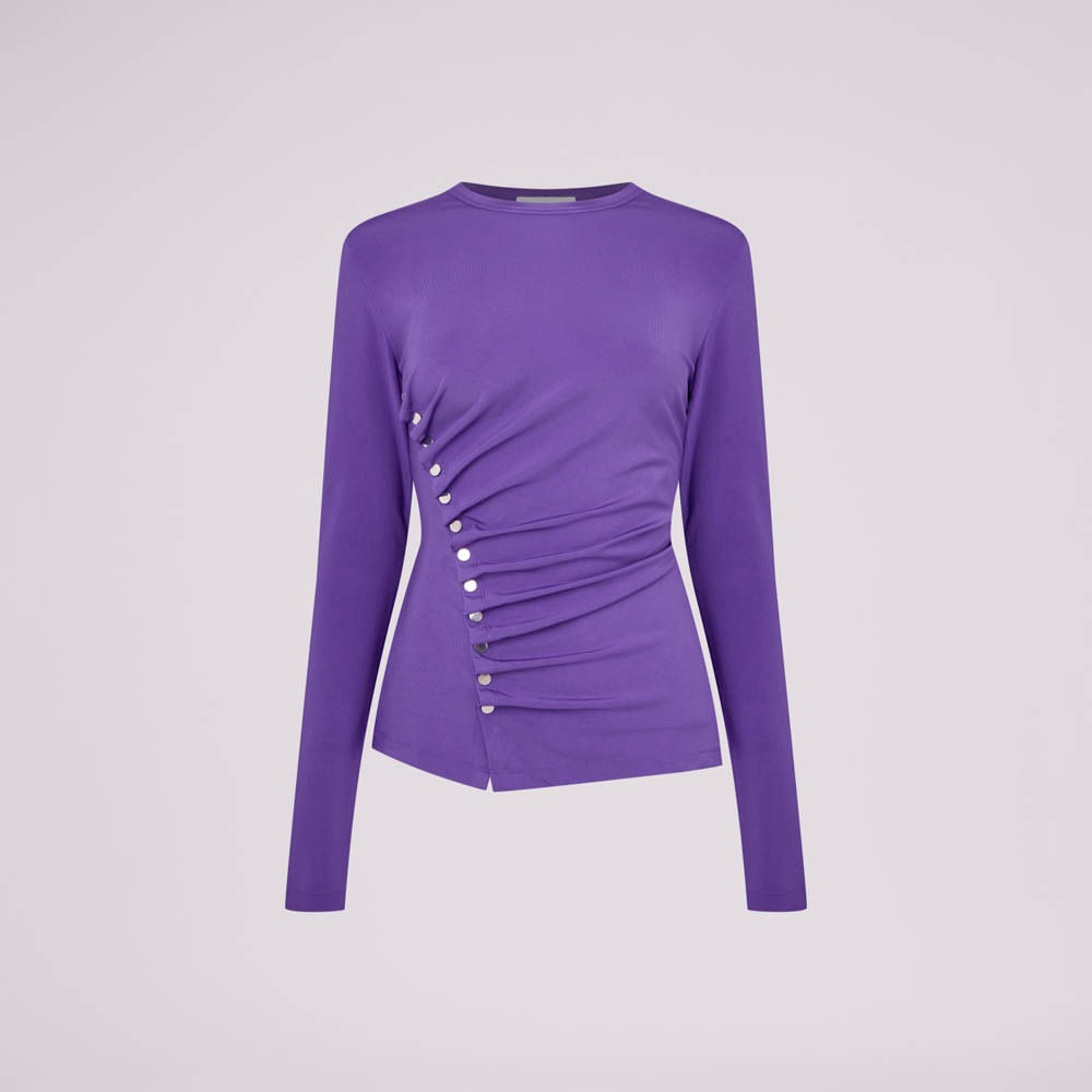 Blusa Manga Longa Roxa Rabanne