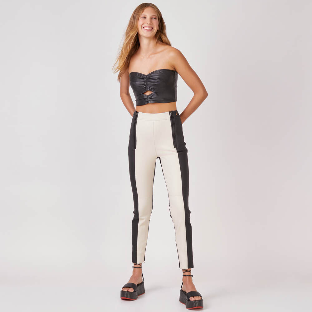 Calça Couro Stretch Ziah