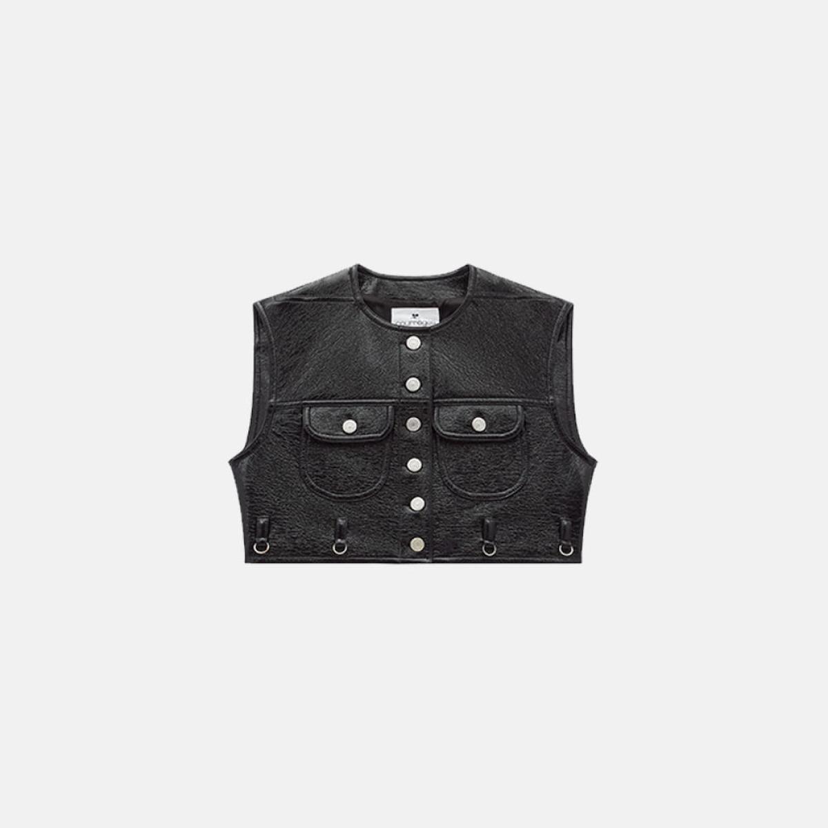 Colete Cropped Vinil Courrèges