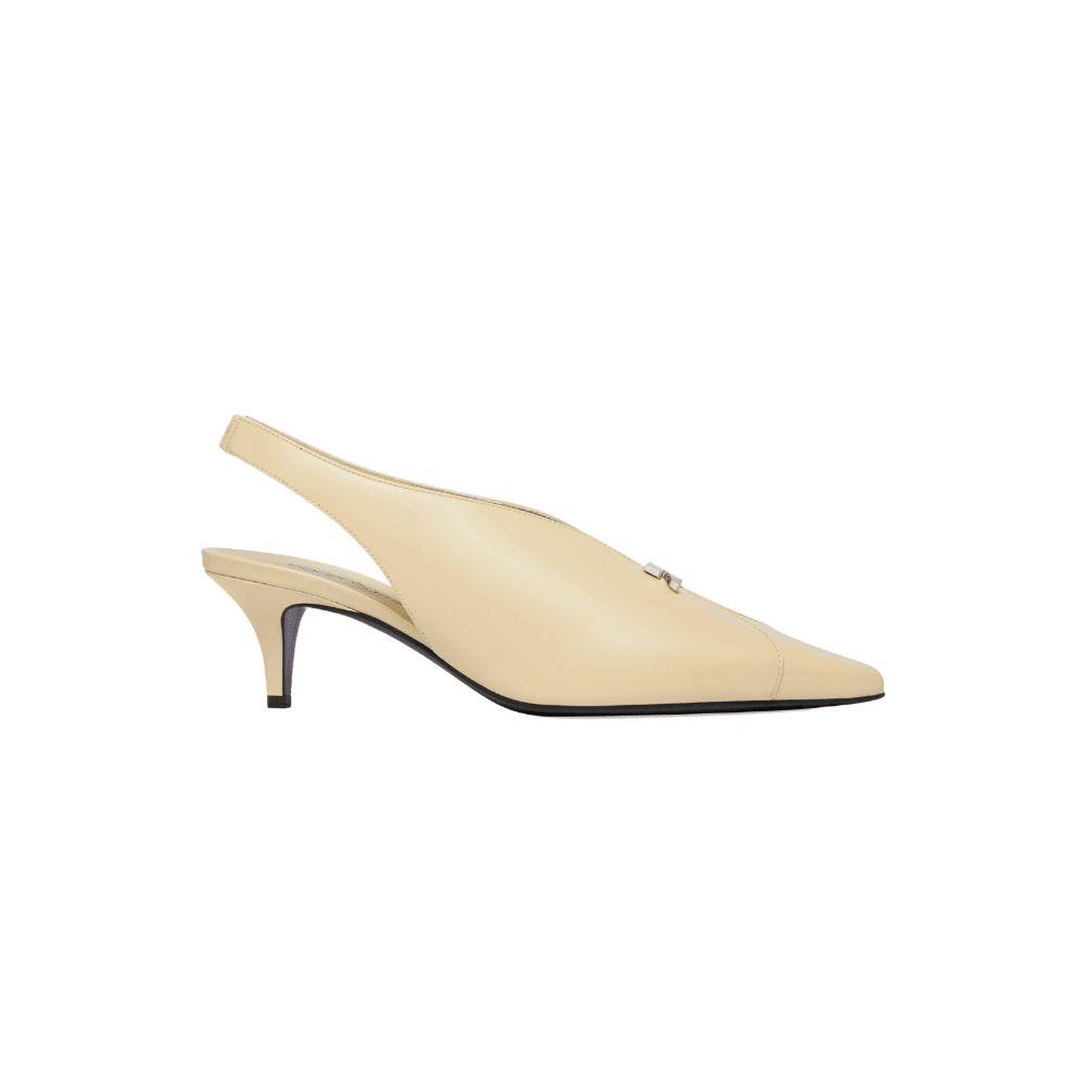 Sapato Slingback de Couro Courrèges