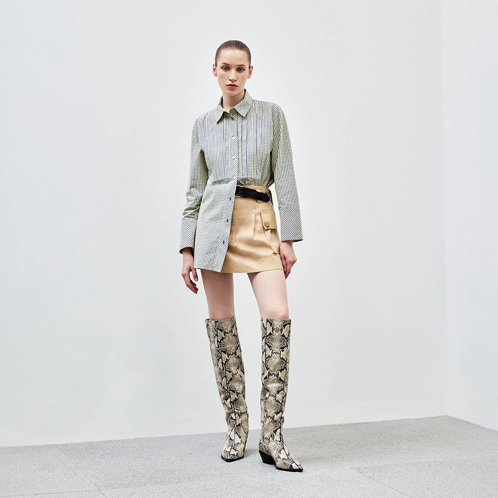 Camisa Tricoline Mini Chess Luna