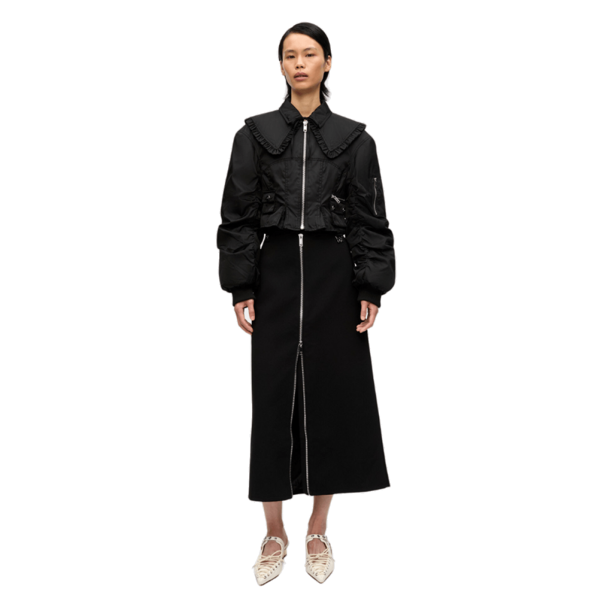 Jaqueta Duchesse Nylon Fitted Ganni