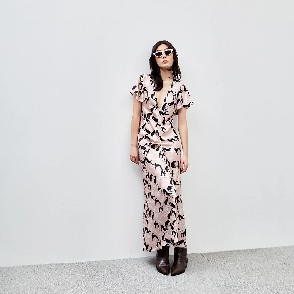 Vestido Cetim Bisous Giulia