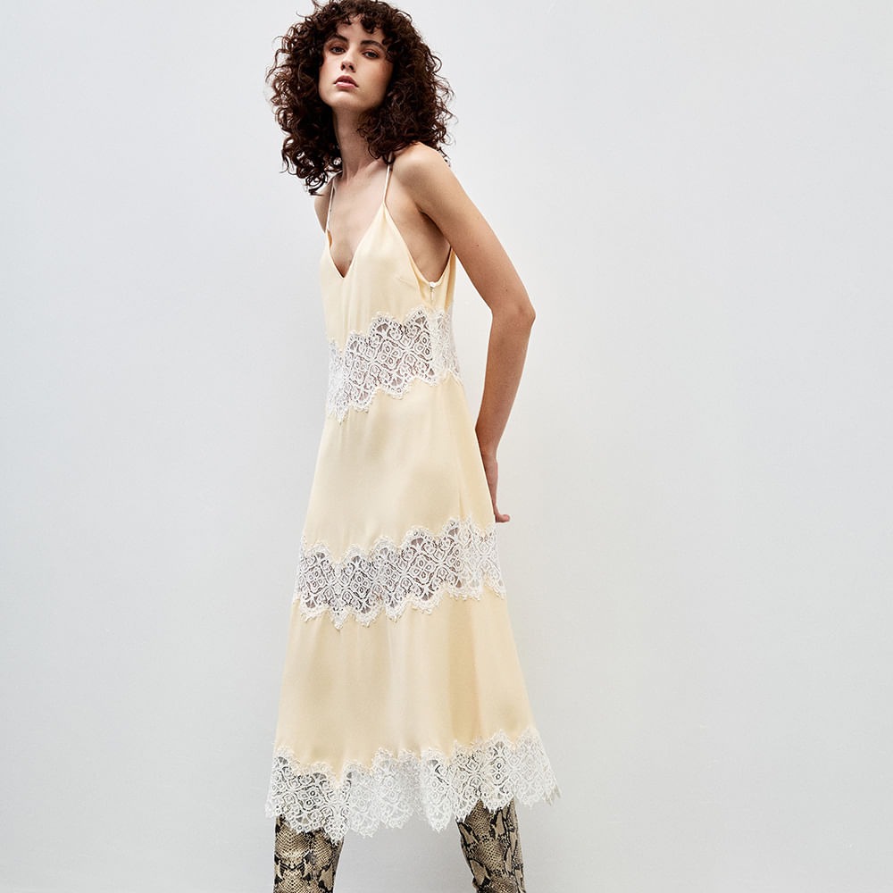 Vestido Crepe Lingerie Malu