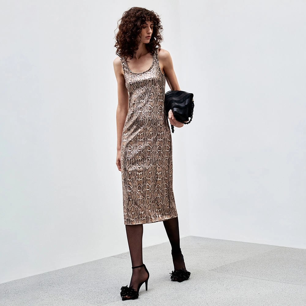 Vestido Laminado Snake Sandy