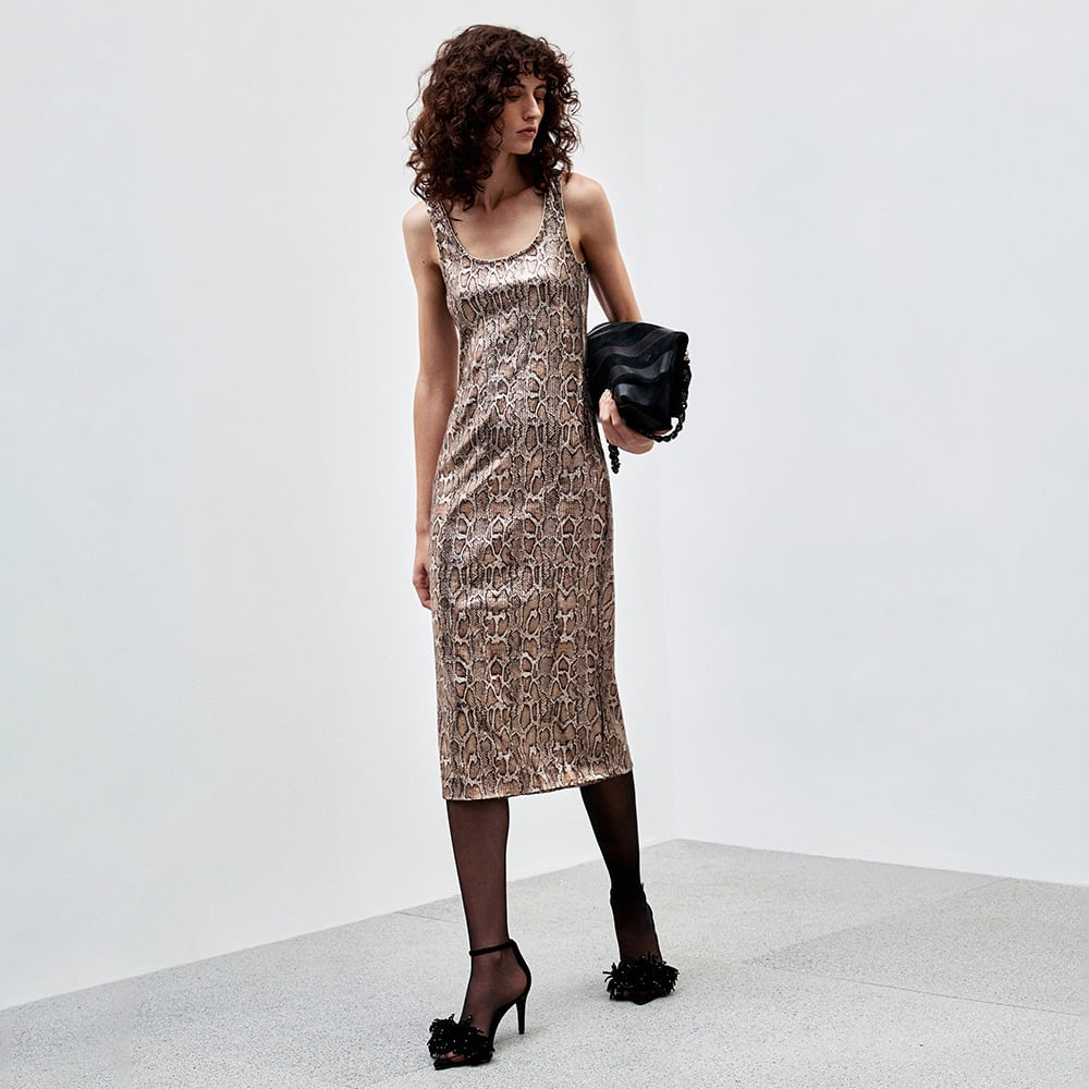 Vestido Laminado Snake Sandy