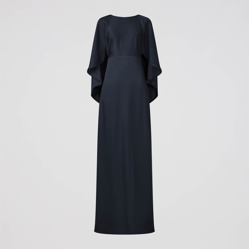 Vestido Longo Manga Babados Reinaldo Lourenço