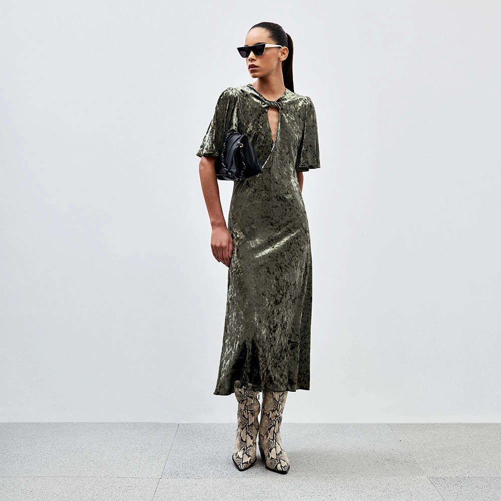 Vestido Veludo Stains Triz