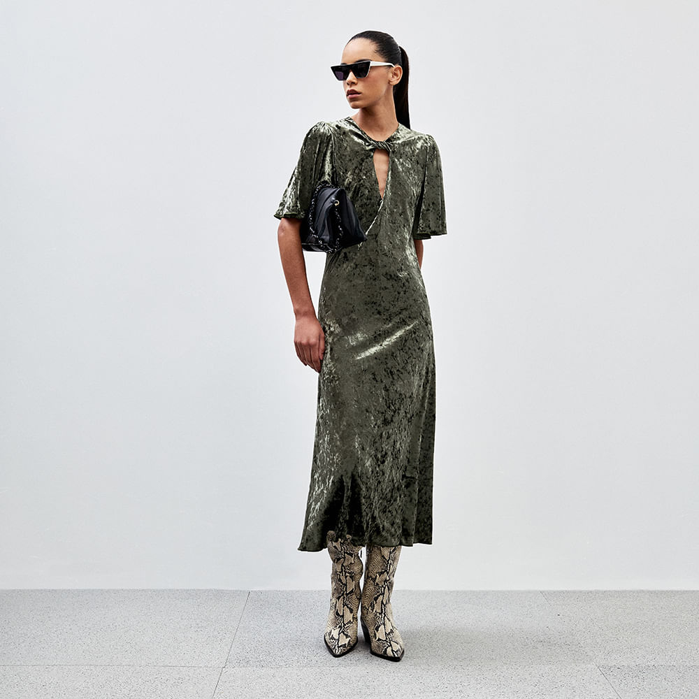 Vestido Veludo Stains Triz