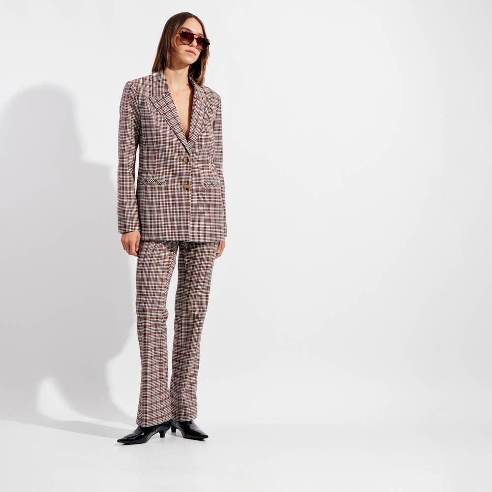 Blazer Gabardine Vichy Lena - Vermelho Paprica/36