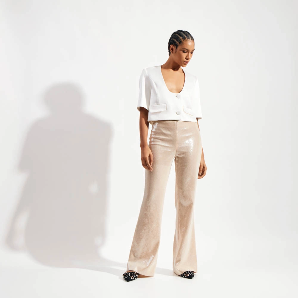 Calça Paetê Pérola Jessie