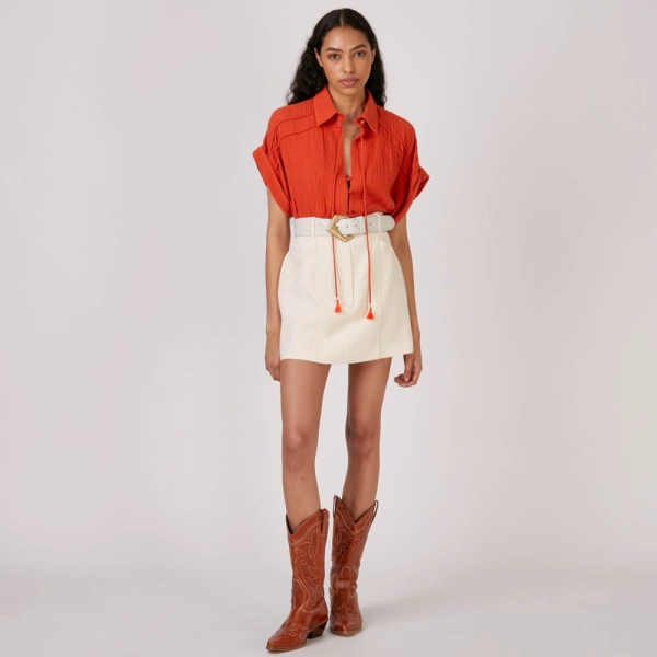 Saia Shorts Crepe Pesponto Nina (ref f443)