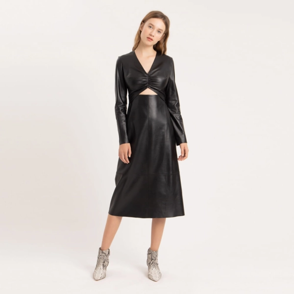 Vestido de Couro Nat