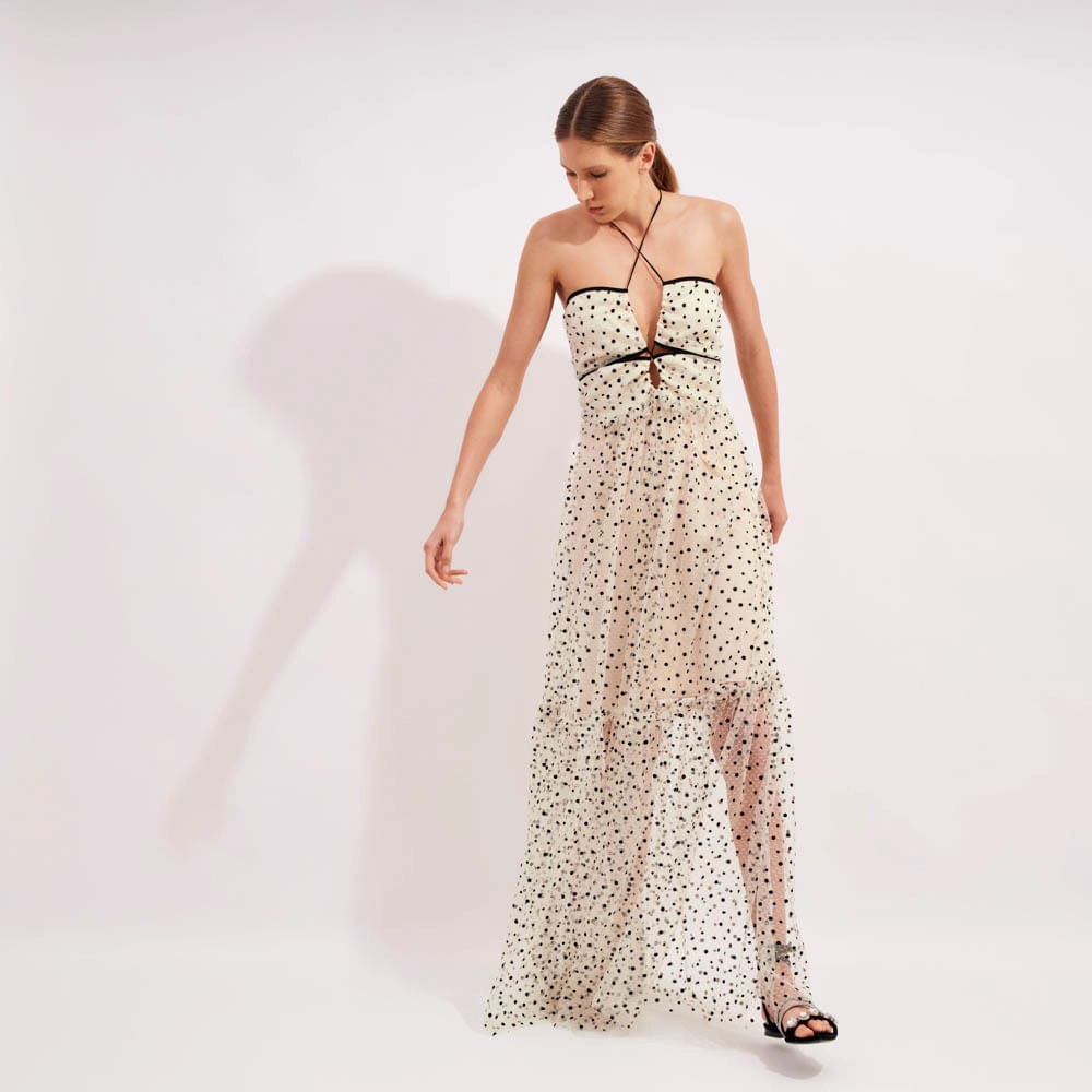 Vestido Tule Poá Pam