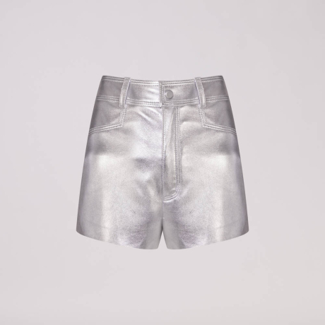 Hotpants Couro Metalizado Stretch Vivian Hotpants Couro Metalizado Stretch Vivian