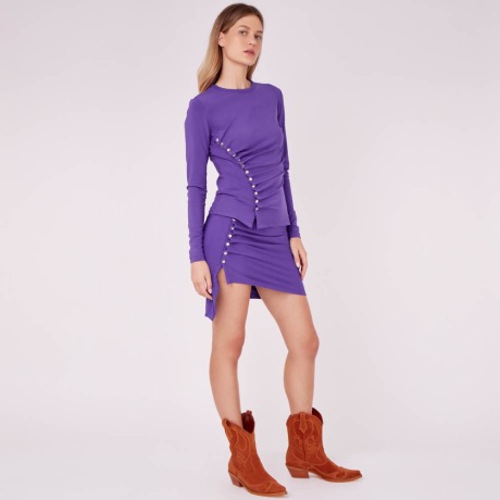 Blusa Manga Longa Roxa Rabanne