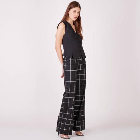 Calça Gabardine Xadrez Lorena Calça Gabardine Xadrez Lorena