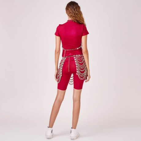 Top Cristais Rosa Gansho