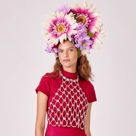 Top Cristais Rosa Gansho