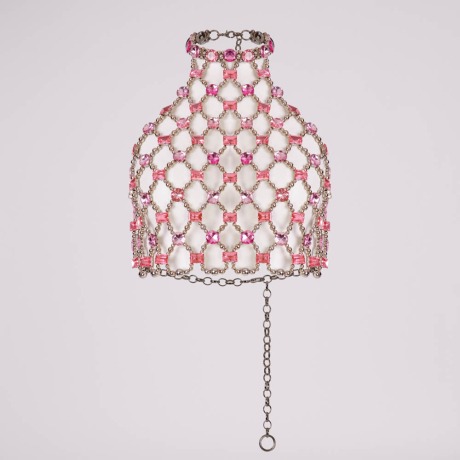 Top Cristais Rosa Gansho