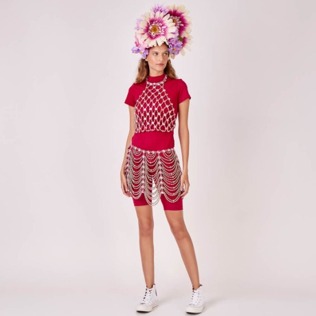 Top Cristais Rosa Gansho