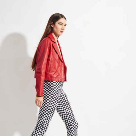 Jaqueta Couro Heart Chloe - Vermelho Fire/42