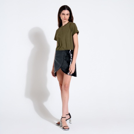 Mini Saia Ellipse Vinil Courrèges