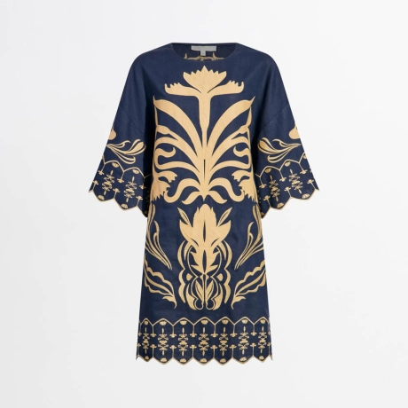 Vestido Linho Bordado Zizi