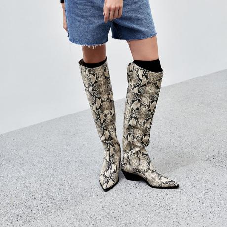 Bota Couro Python Aline