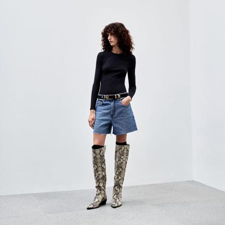 Bota Couro Python Aline