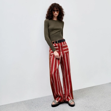 Calça Linho Risca Catia