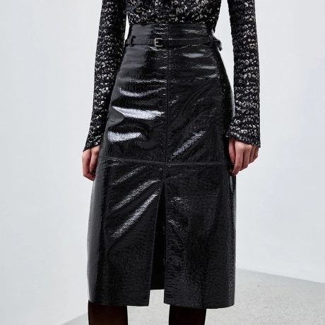 Saia Couro Lunar Vanessa