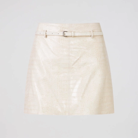 Saia Shorts Couro Croco Valen