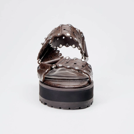 Sandália Croco Rebites Pina