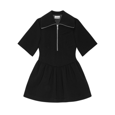 Vestido Bonded Crepe Ganni