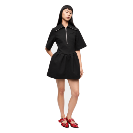 Vestido Bonded Crepe Ganni