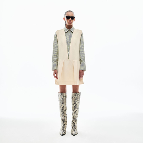 Vestido Crepe Xadrez Tina