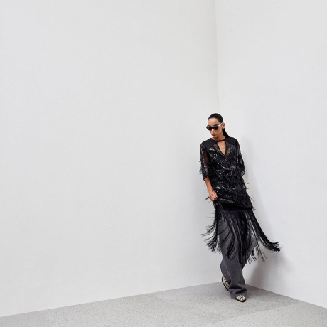 Vestido Paetê Pluma Triz