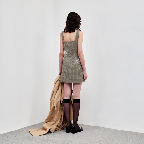 Vestido Pied Poule Kosmos Lana