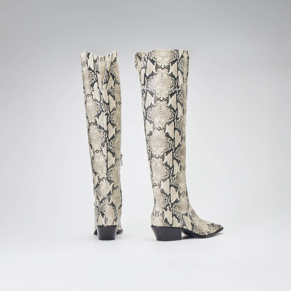 Bota Couro Python Aline