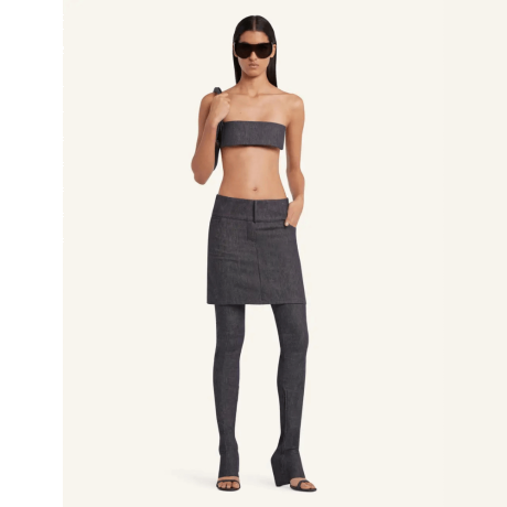 Saia Belted Denim Mini Courrèges Saia Belted Denim Mini Courrèges