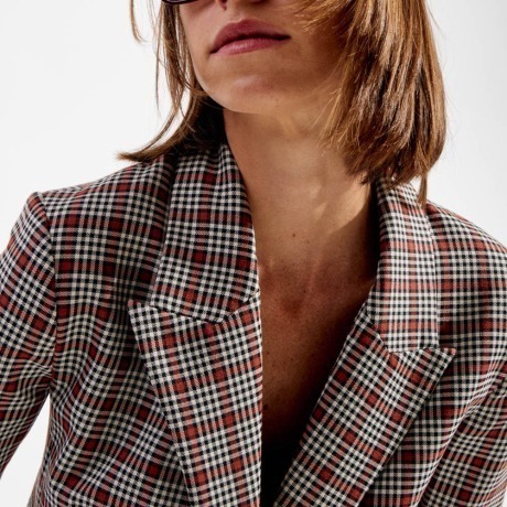 Blazer Gabardine Vichy Lena - Vermelho Paprica/36