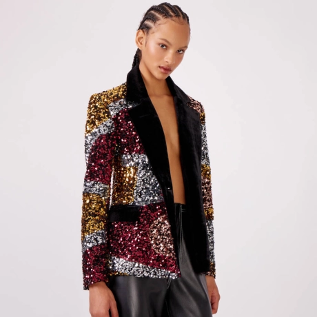 Blazer Paetê Velvet Poppy (ref a22e)