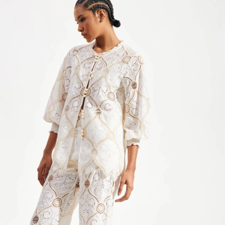 Blusa Bordado Sand Mike - Off/Cru/36