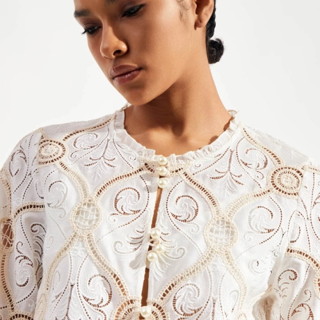 Blusa Bordado Sand Mike - Off/Cru/36