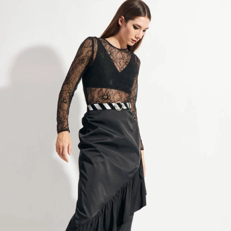 Blusa Flower Lace Felipa - Preto/PP