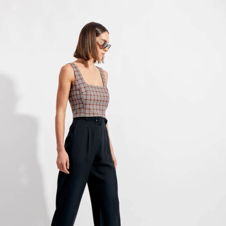 Blusa Gabardine Vichy Lauren (ref ef0f)