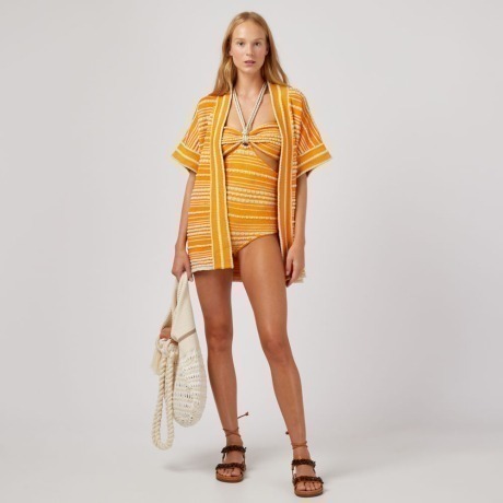 Body Jacquard Semi - Laranja/P