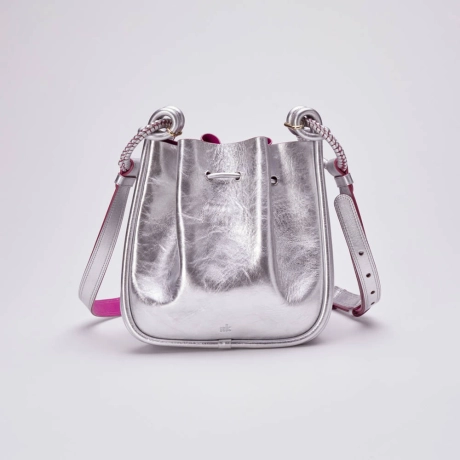 Bolsa Couro Metalizado Ligia