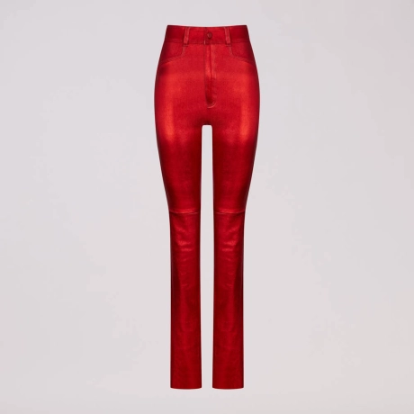 Calça Couro Metalizado Stretch Vanessa